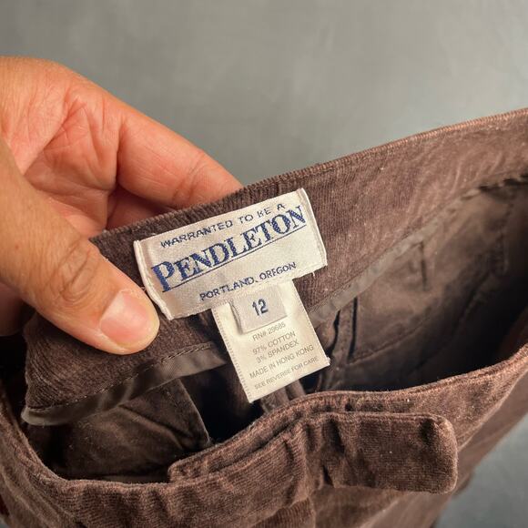 Pendleton Soft Corduroy Straight Leg Work Trouser Pants Women's Size 12 FF-05 - Picture 2 of 10